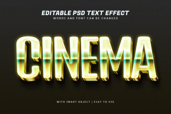 Download Cinema 3d Glow Text Effect Editable - Premium Resources