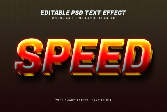 Download Speed 3d Glow Text Effect Editable - Premium Resources