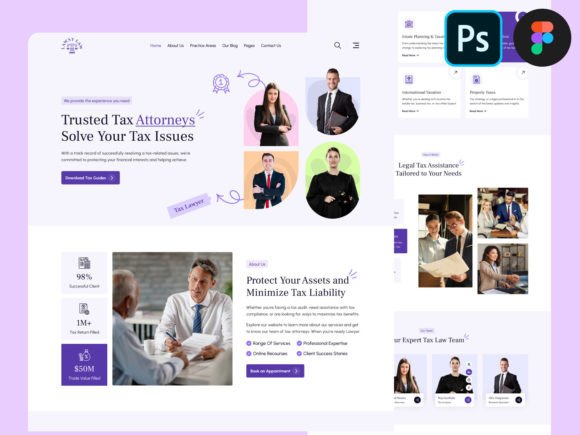 Download Tax Lawyer Law Firm Landing Page UI - Firm Collection