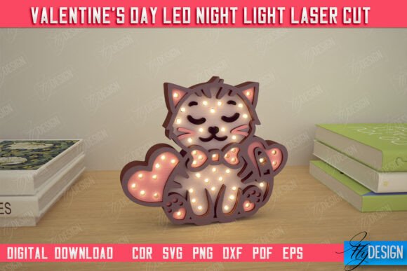 Download Valentine's Day Layered Led Lamp | Cat - Led lamp Collection